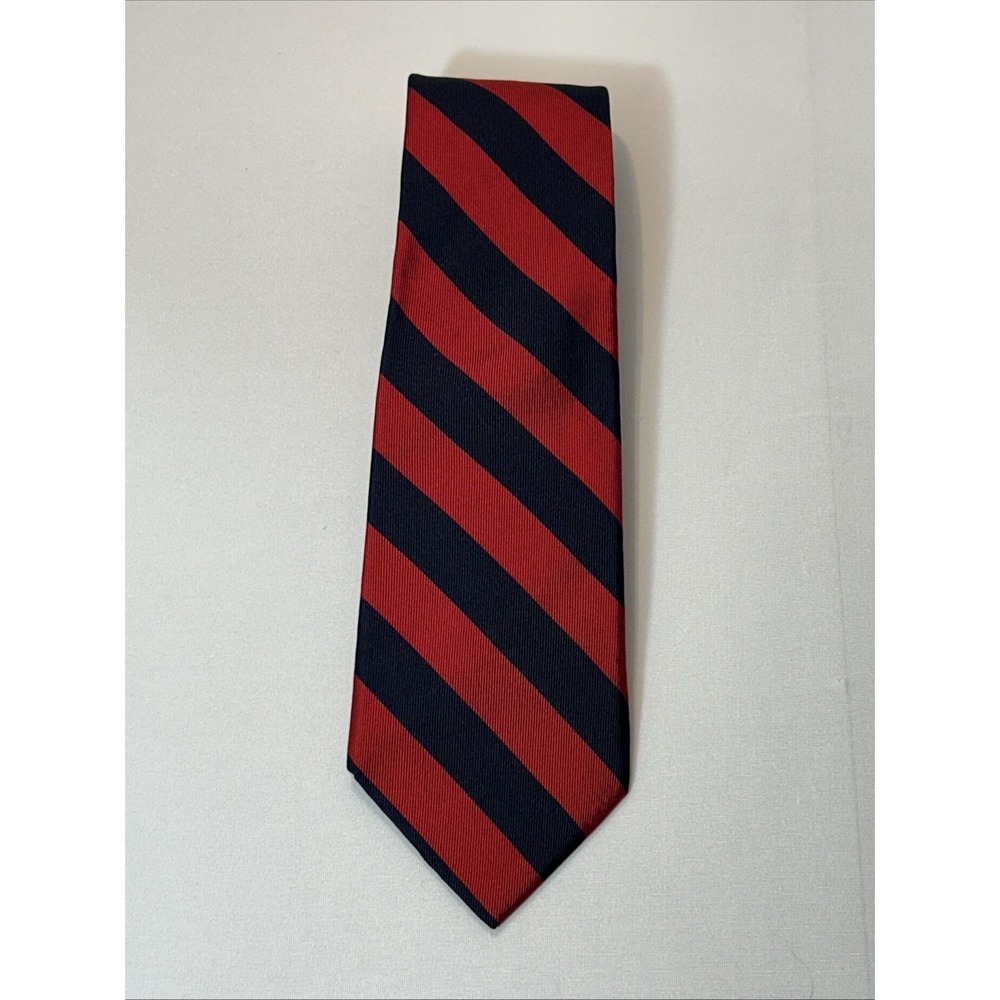 Vintage Woodward Silk Tie Red Blue Stripe Preppy Academia Classic Ivy League